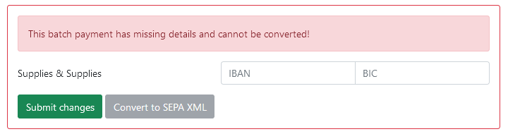 batch2sepa asks for the details in a preliminary form.